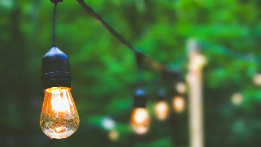 A string of warm-toned lights