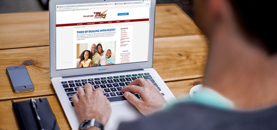 A man using his laptop