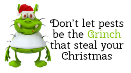 Festive pest control advertisement.