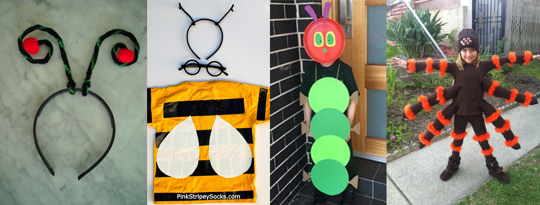 A collage picture of Halloween costumes