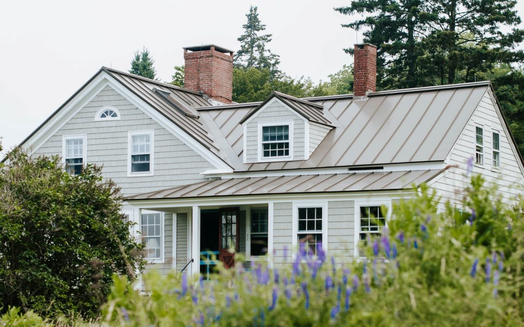 house with flowers in the foreground