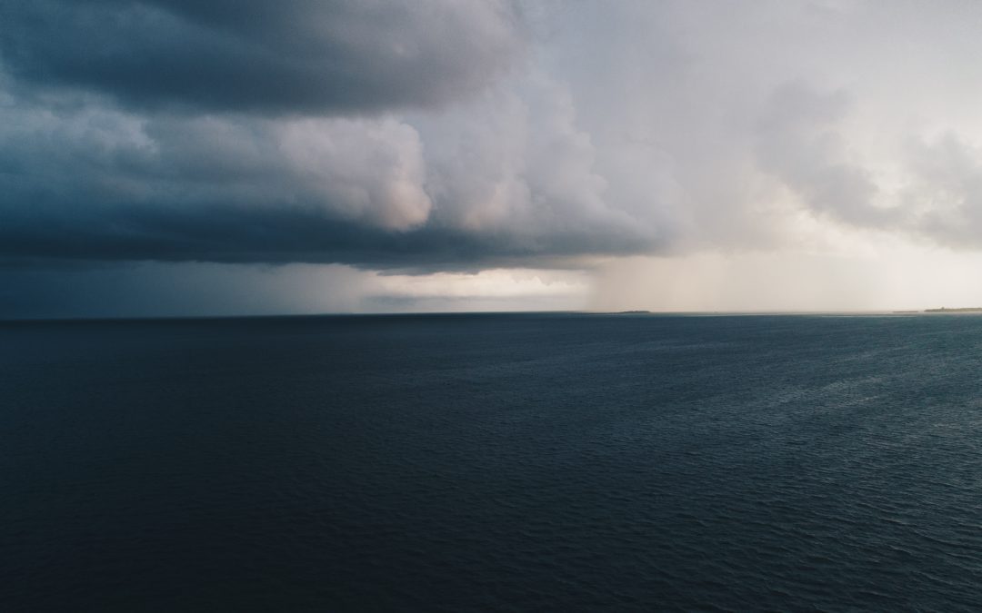 storm cloud above water